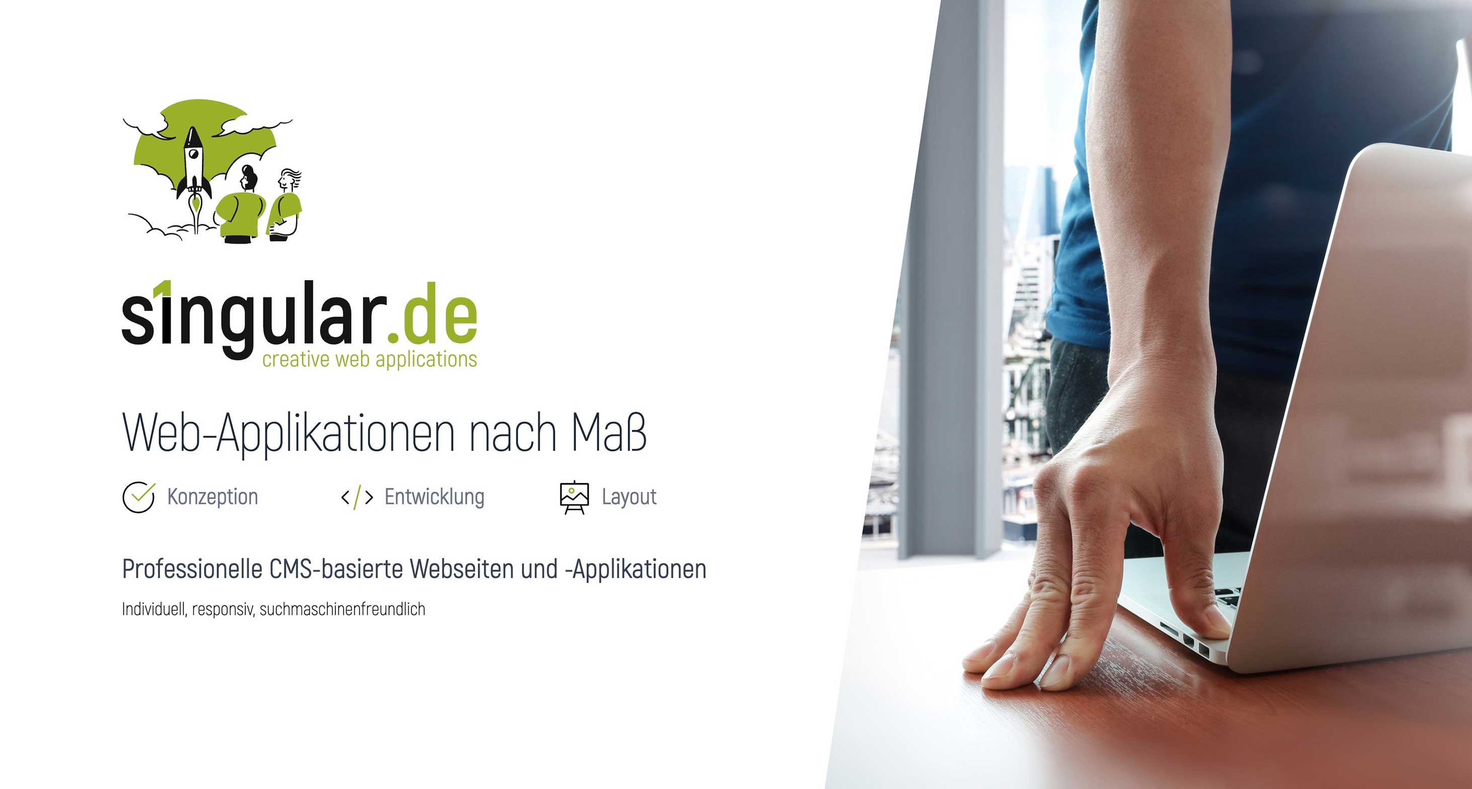 Screenshot der singular.de Seite im Browser